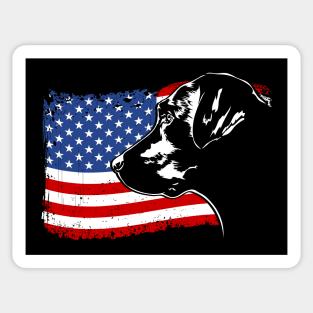 Proud Labrador Lab American Flag patriotic dog Sticker